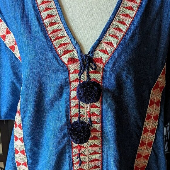 Zara TRF Collection Large blue denim tunic, made in India - Picture 3 of 10